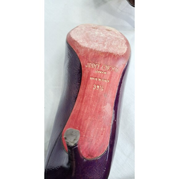 Jimmy Choo Purple Leather Cut Out Pump Heels Size 39.5 US 9.5 - Picture 12 of 14